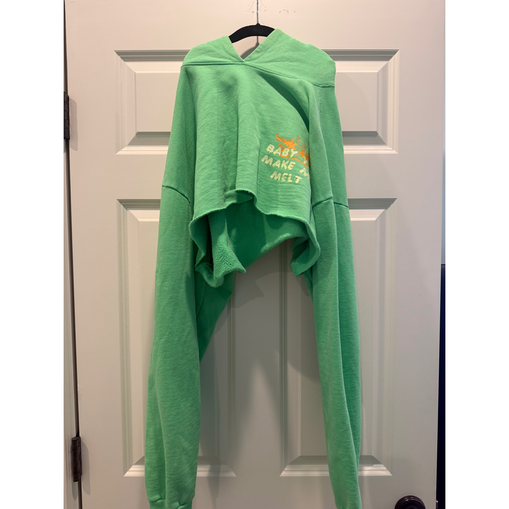 Boys Lie Green Toxic Crop Hoodie Sweatshirt in OS - Picture 4 of 5